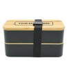 Two Layer Lunch Boxes Natural Black